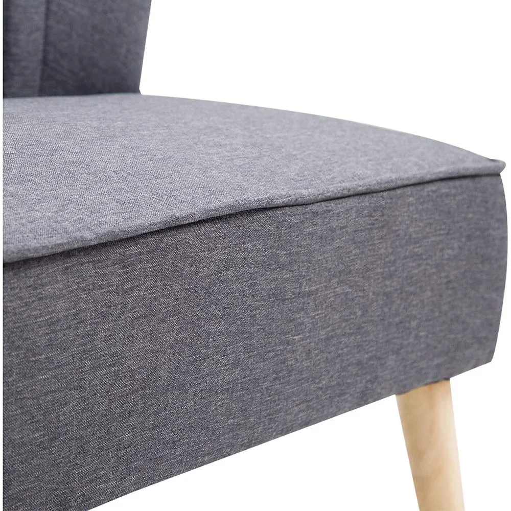 2-Sitzer Couch Stoffsofa Polstersofa Sitzmöbel Holz dunkelgrau 117 x 56,5 x 77 cm - 4