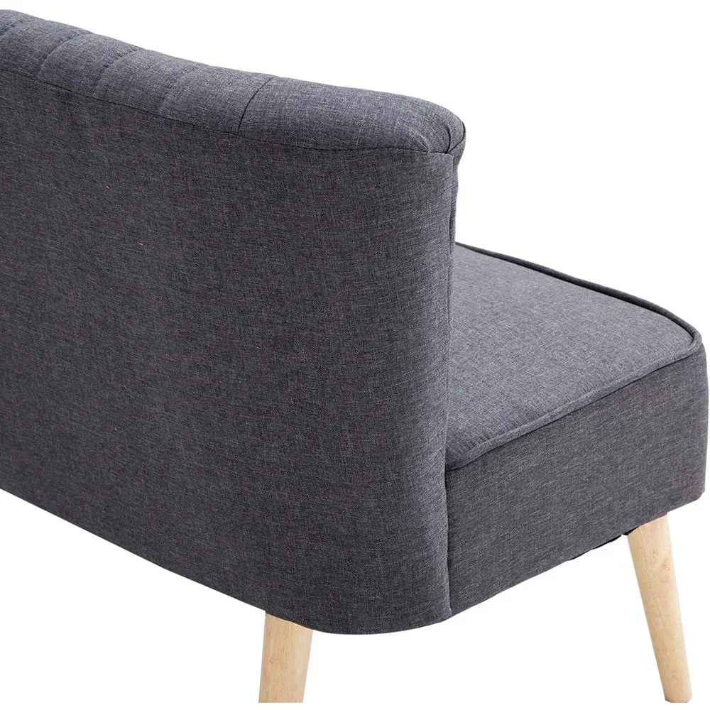 2-Sitzer Couch Stoffsofa Polstersofa Sitzmöbel Holz dunkelgrau 117 x 56,5 x 77 cm - 5