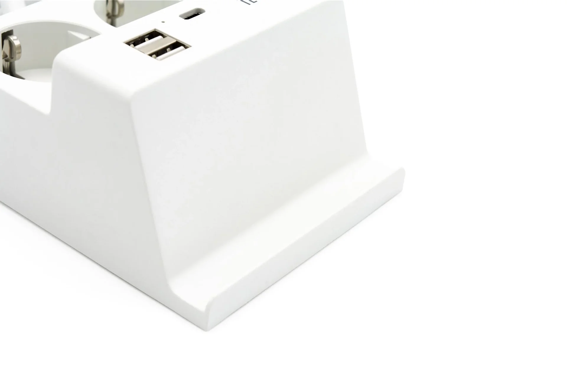 Tischsteckdose mit USB-A und Smartphone Ablage, 2-fach - 2