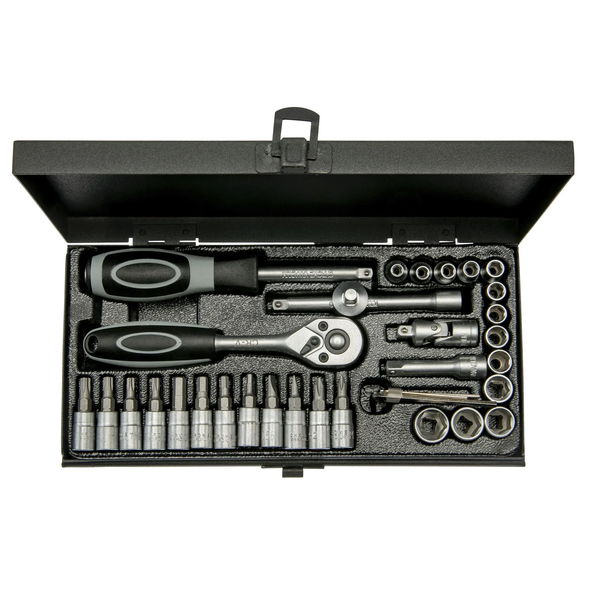 Steckschlüssel-Garnitur 1/4", 36-teilig im Stahlblechkasten - 2