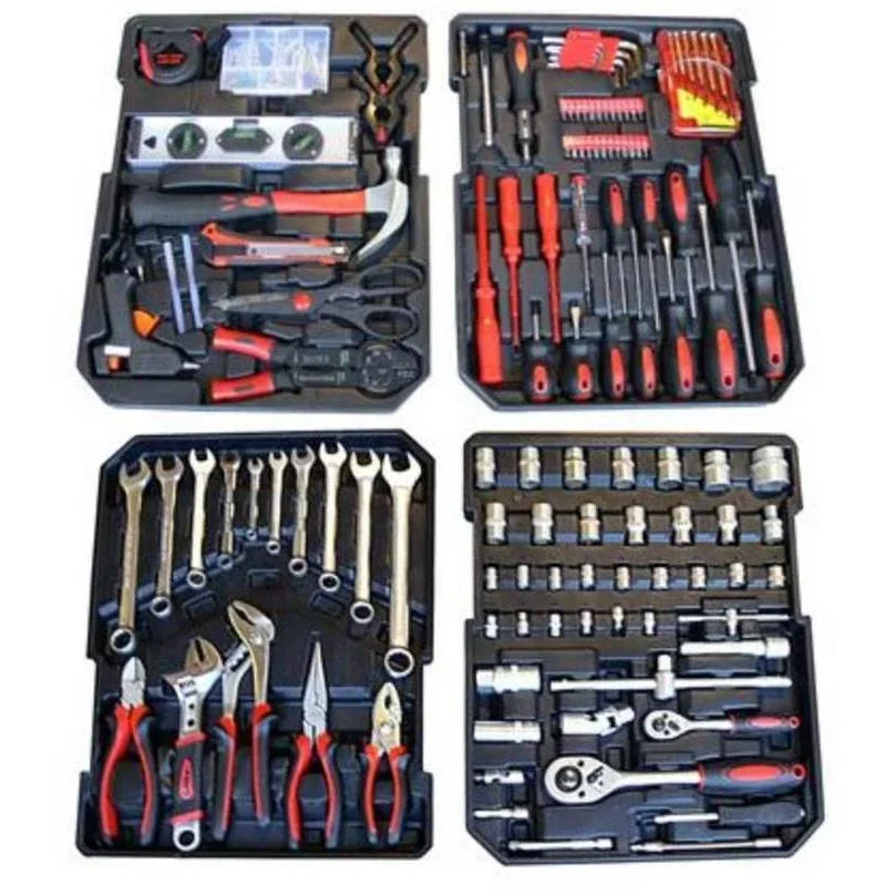 Werkzeugkasten mit 186-teiligem Werkzeugsatz - Aluminium - GK186 - 1