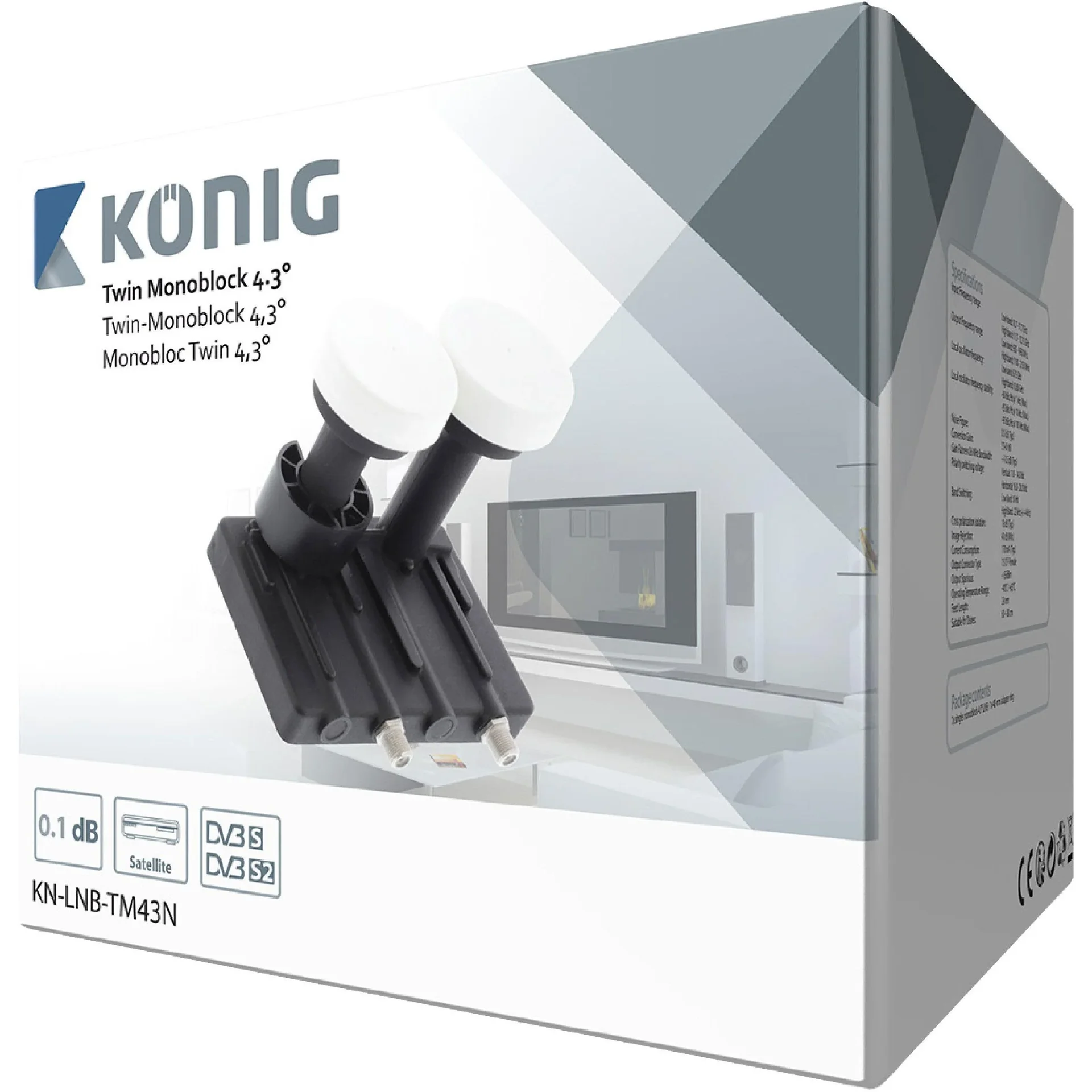 LNB Twin Monoblock 4.3° 1.1 dB - 0