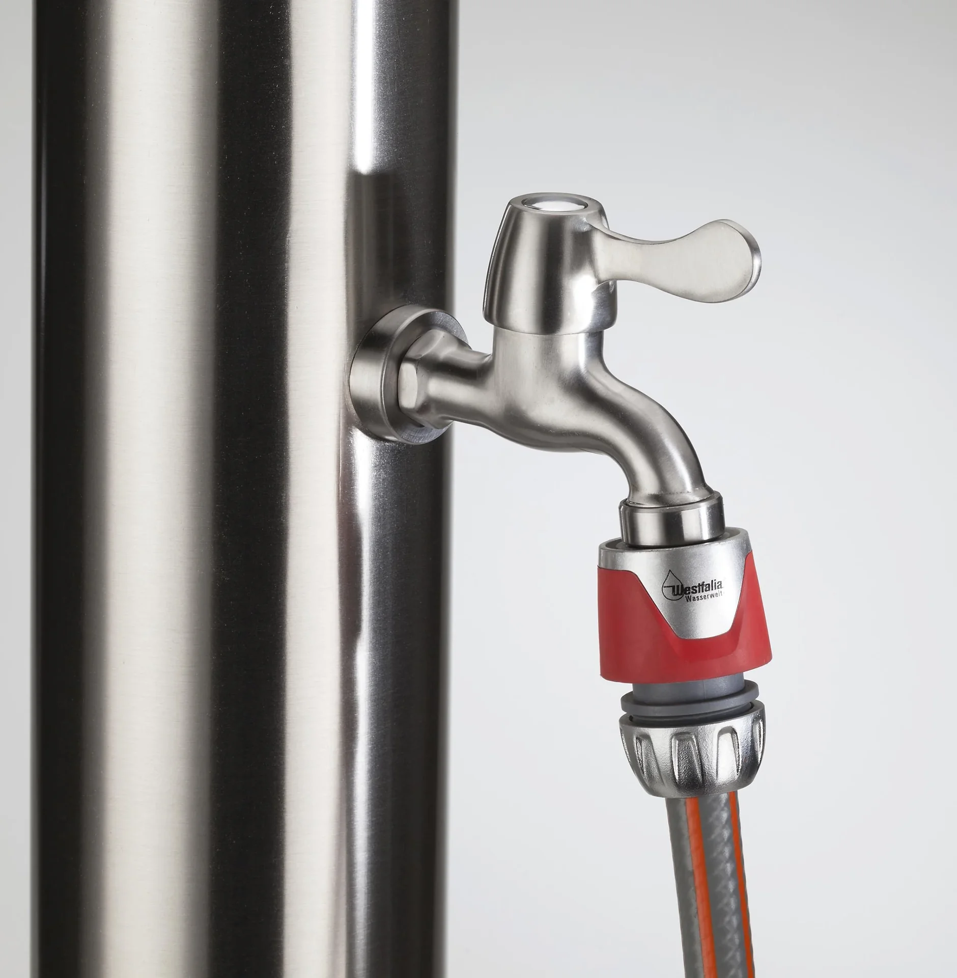 Wasserzapfsäule aus Edelstahl mit 2 Auslaufhähnen + Schutzhülle - 4