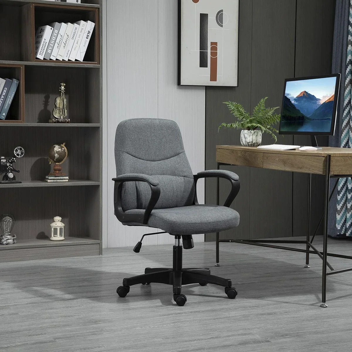 Chefsessel mit Massagefunktion Massage Sessel höhenverstellbarer Drehstuhl Bürostuhl ergonomisches Liniendesign mit USB- - 0