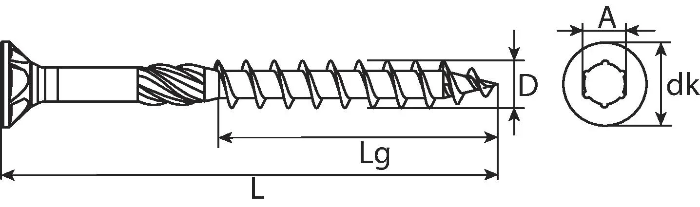 HOX Profiholzschrauben HX Senkkopf verzinkt 6x100mm HX30 100 Stück - 0