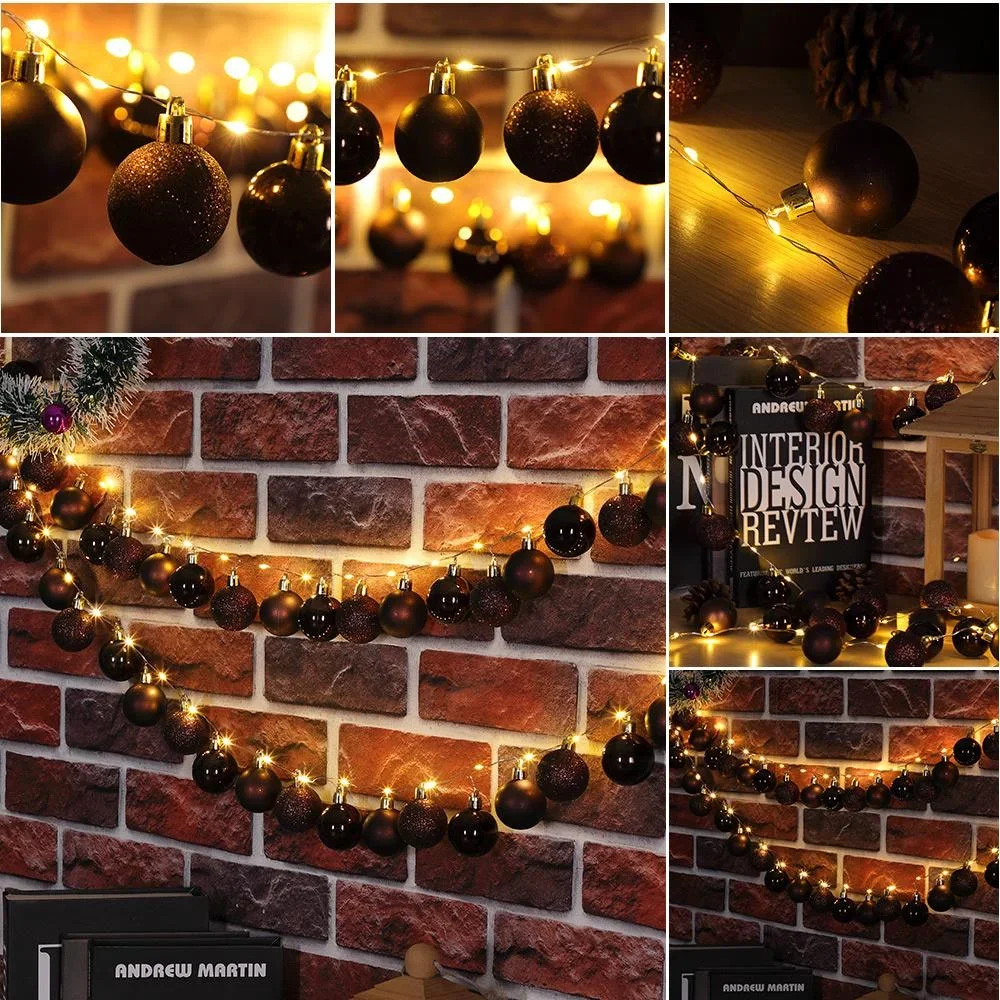 Weihnachtsbeleuchtung Kugeln 40-LED - Bronze - 2m - 5