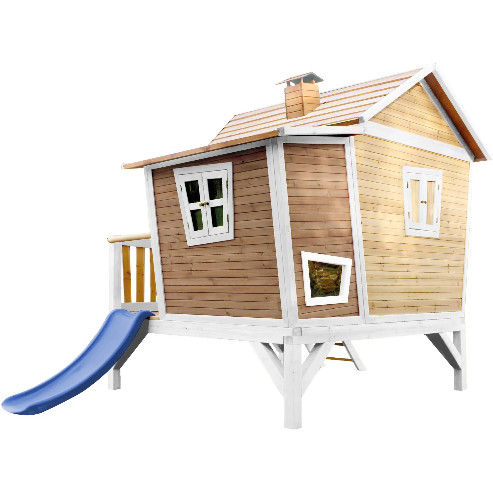 Emma Spielhaus Braun/Weiß - Blaue Rutsche - 8