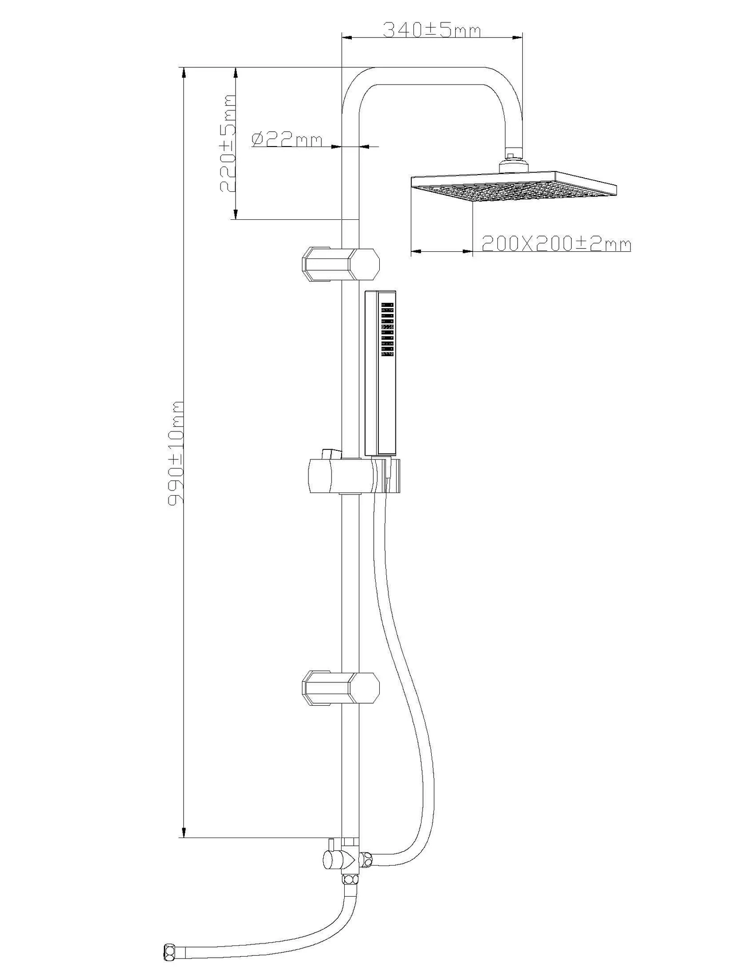 TOKYO Überkopf-Brauseset, chrom - 1
