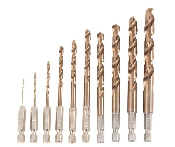 HSS Cobalt Bohrer, 10-teiliger Satz mit Sechskantaufnahme - 4