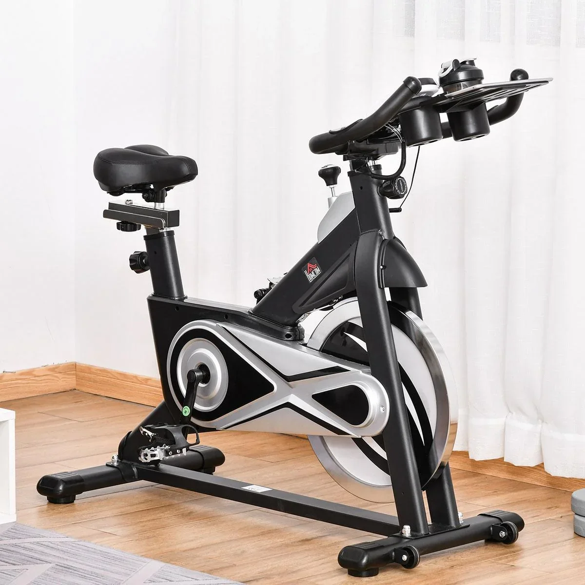 Fahrradtrainer Indoor Heimtrainer mit 18KG Schwungrad Home Gym Cycling Bike Trainer Fitnessfahrrad Stufenlos Widerstand - 1