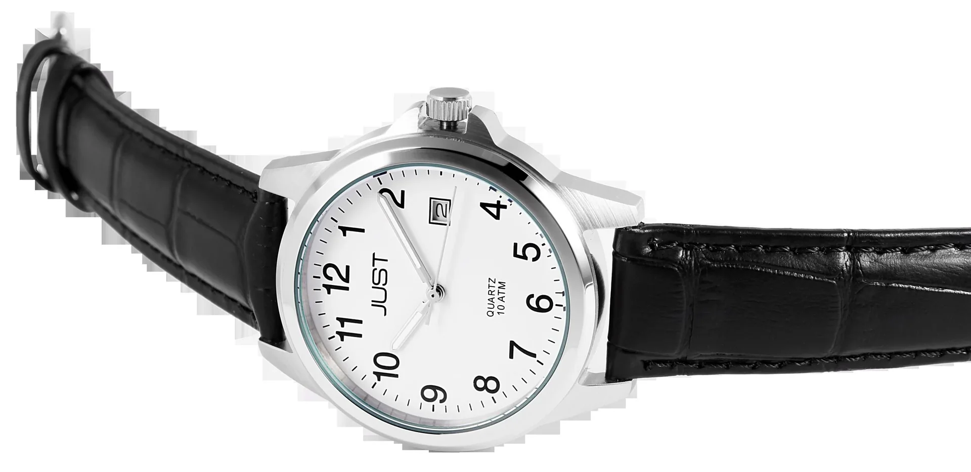 Analoge Herrenarmbanduhr mit Echtlederband und Datumsanzeige - 0