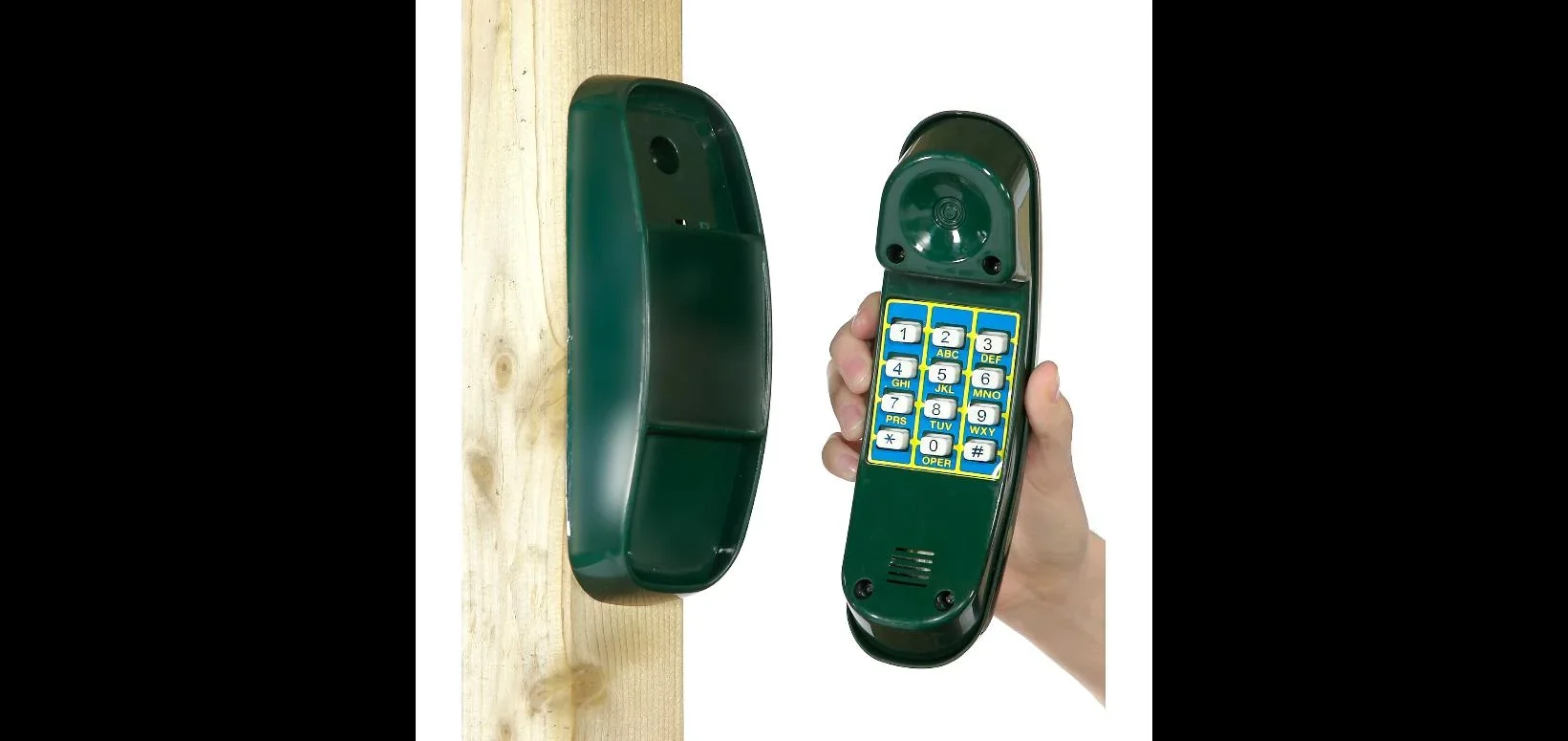 Holz Aussichtsturm mit Doppelschaukel, Outdoor-Spielturm, Kletterwand, Rutsche, Sandkasten, Kreidetafel, natur - 2