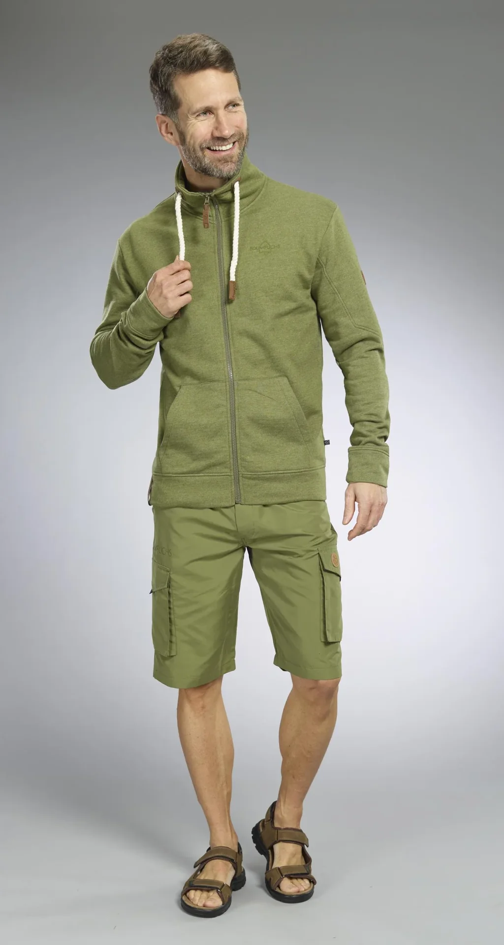 Sweatjacke, Farbe oliv, Gr.M - 4