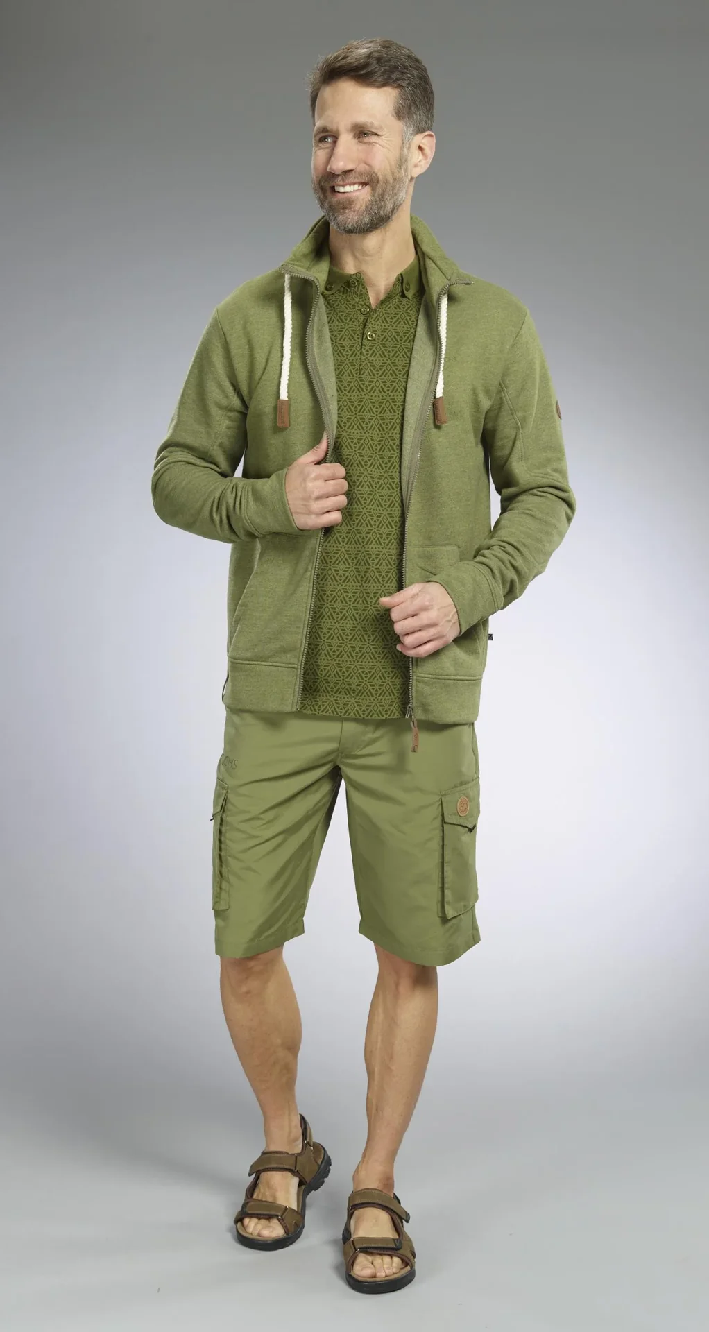 Sweatjacke, Farbe oliv, Gr.M - 5