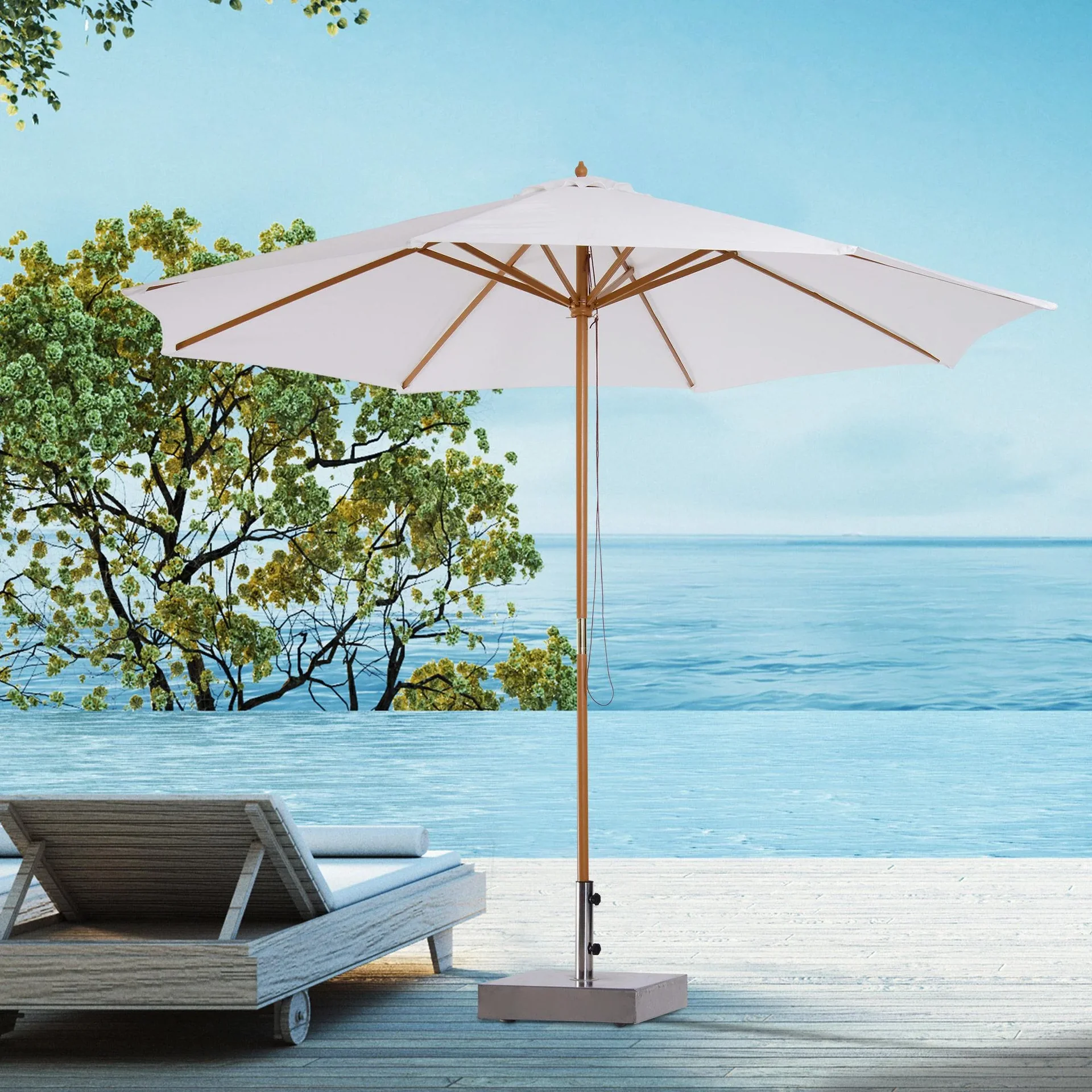 Sonnenschirm Holzschirm Balkonschirm 3 m - 5