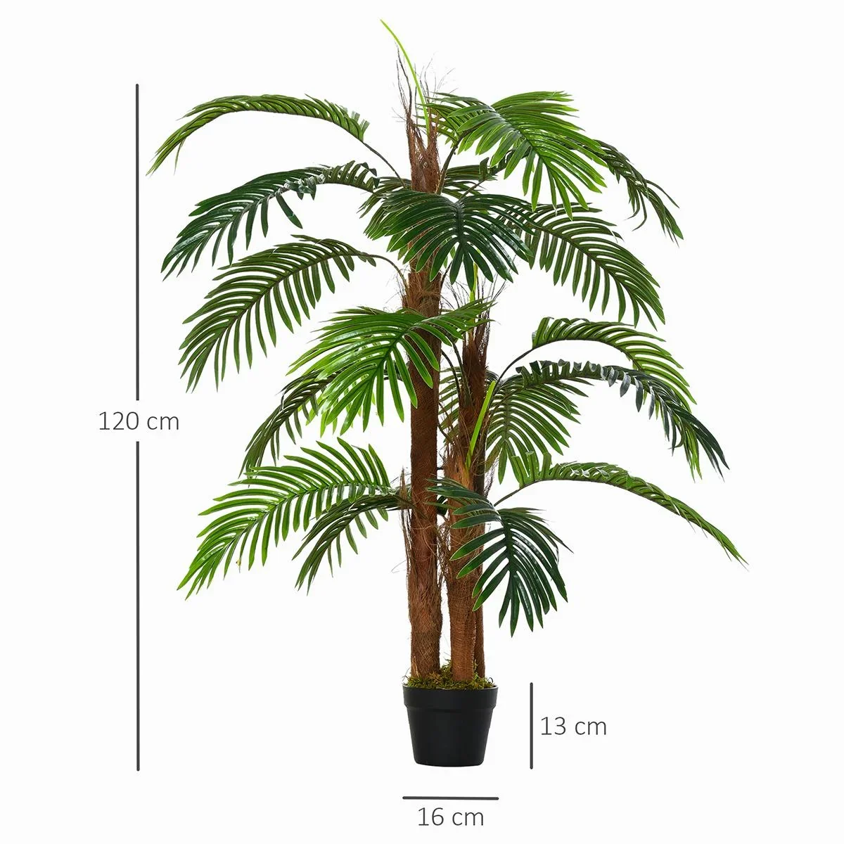 künstliche Pflanzen 120 cm künstlicher Palmen Palme Kunstpflanze Zimmerpflanze Dekopflanze Büropflanze Kunststofftopf fü - 1