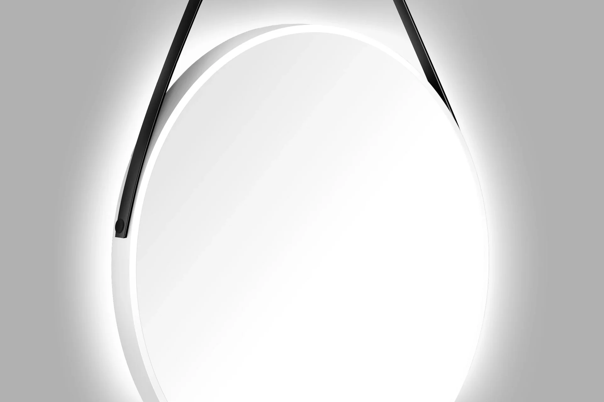 Dekorativer runder Wandspiegel mit indirekter LED Beleuchtung in weiß matt Ø 80 cm - 0