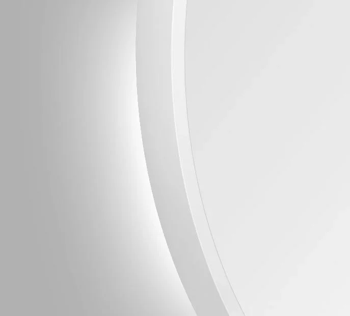 Dekorativer runder Wandspiegel mit indirekter LED Beleuchtung in weiß matt Ø 80 cm - 5