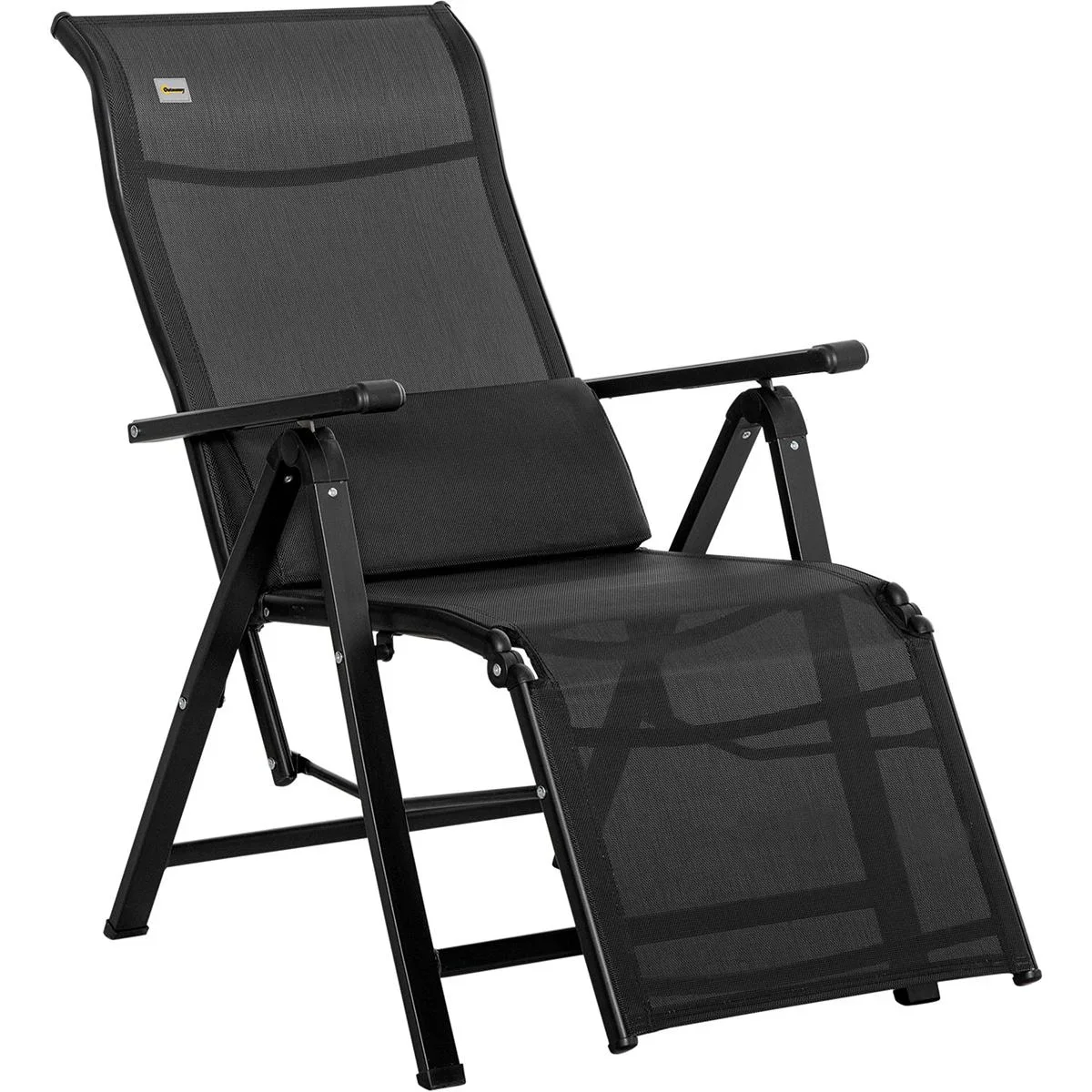 Gartenliege - 9 Positionen - Schwarz - 70 x 65 x 111 cm - 0