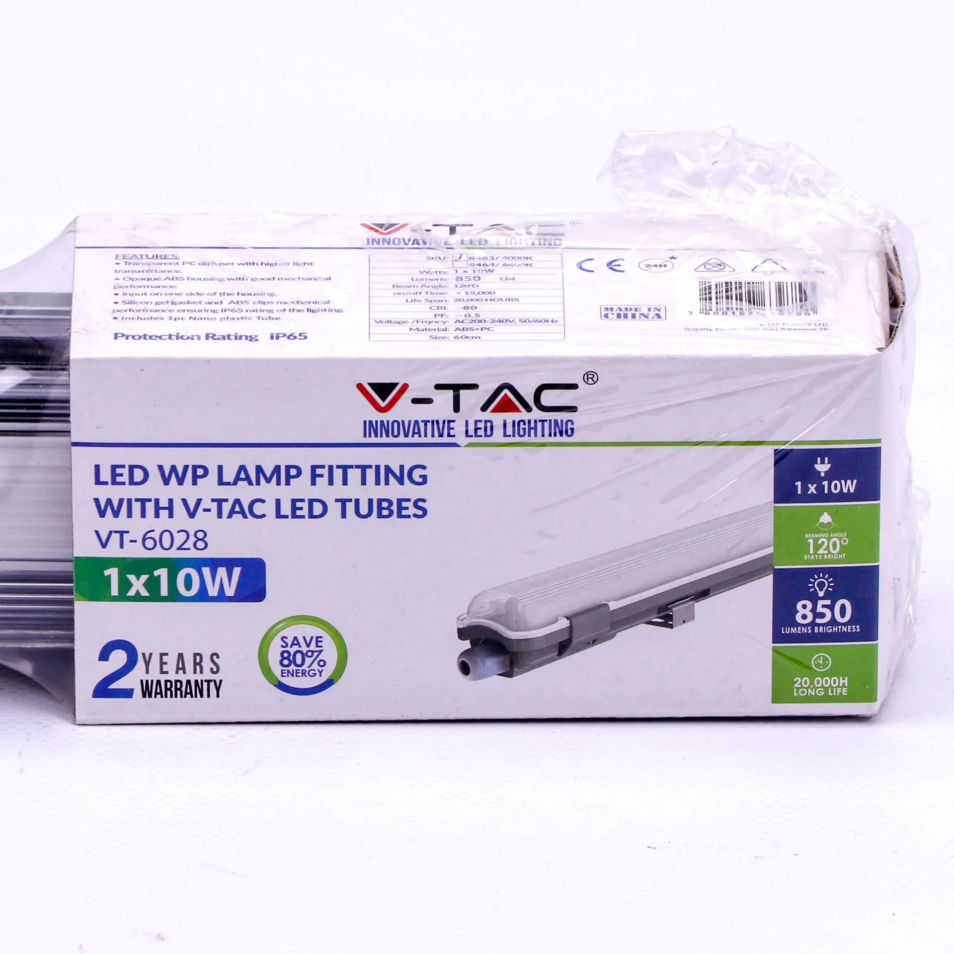 LED-Leuchtstofflampe 60cm - 10W - 6400K - 850 Lumen - IP65 - 0