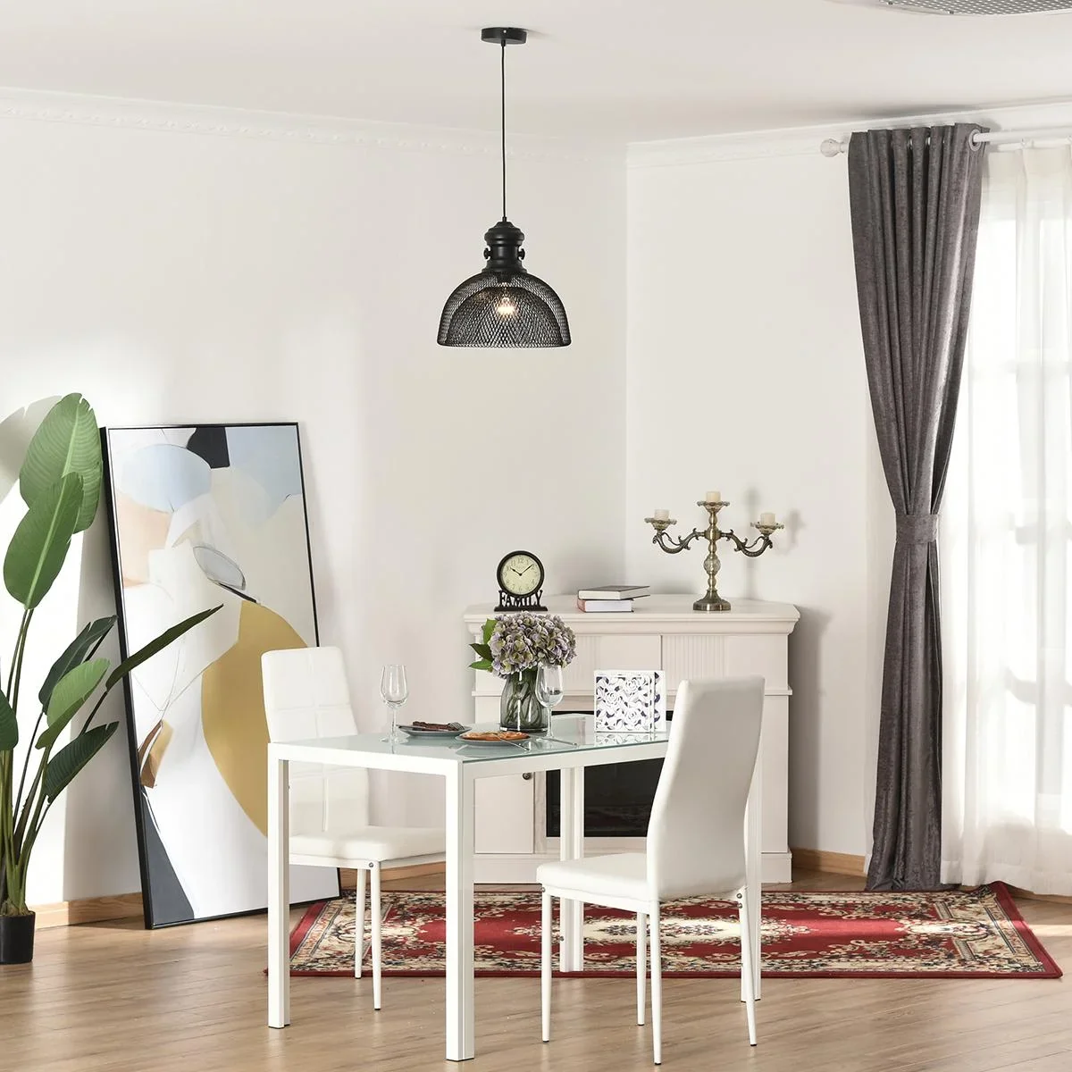 Hängeleuchte, Deckenlampe, Deckenstrahler, moderner Stil, E27, 40 W, Küche, Bar, Wohnzimmer, Schlafzimmer, Stahl, Schwar - 0