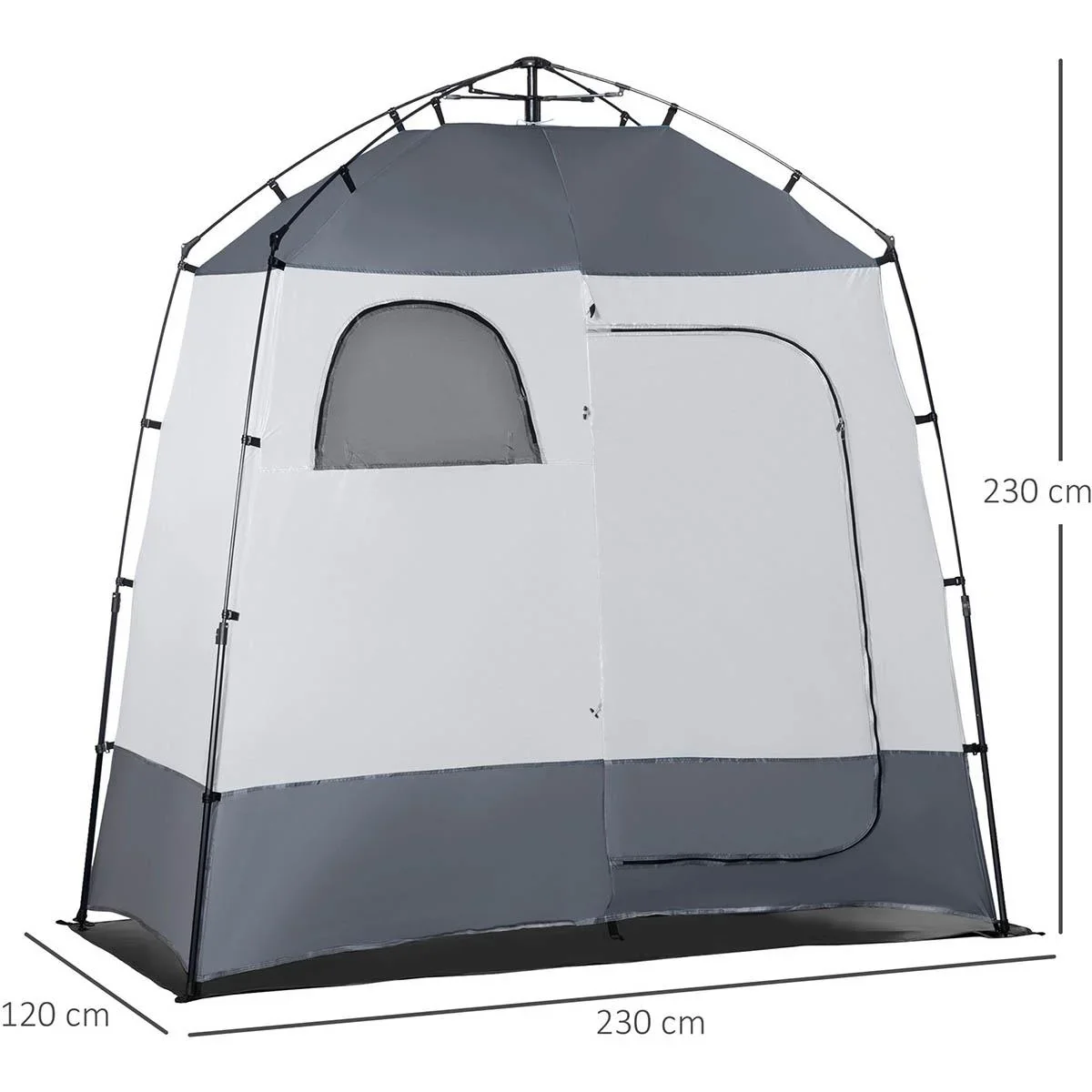 Duschzelt 2 Personen - inkl. Tragetasche - Grau - 230 x 120 x 230 cm - 0