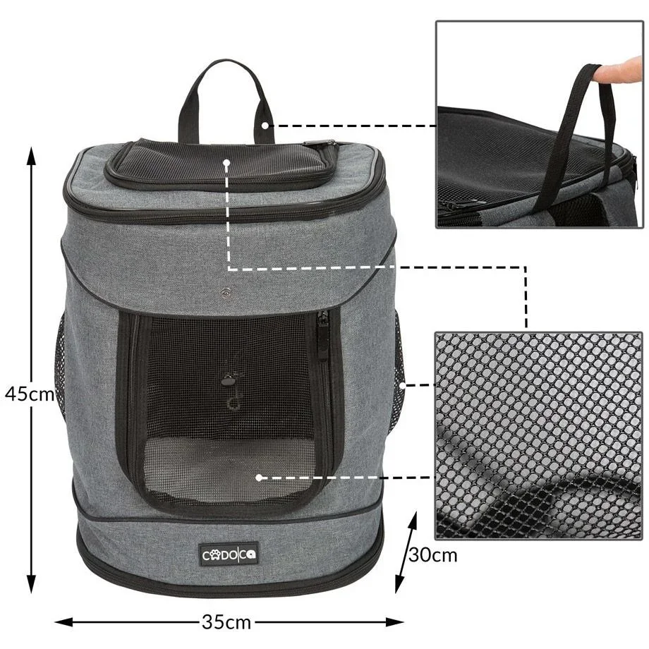 Haustier-Rucksack mit Klappe, Taschen, Gürtel und Bund - 4