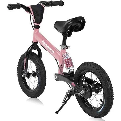 Laufrad mit Federung rosa - 0