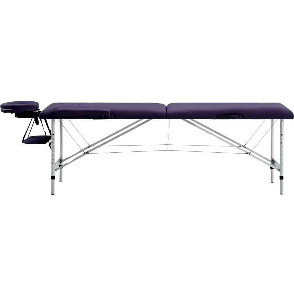 Klappbarer Massagetisch 2 Zonen Aluminium Wein lila - 3