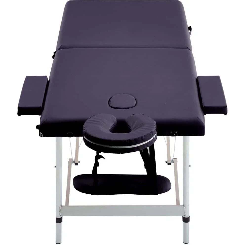 Klappbarer Massagetisch 2 Zonen Aluminium Wein lila - 4