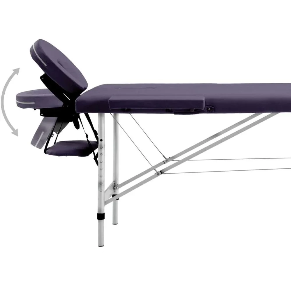 Klappbarer Massagetisch 2 Zonen Aluminium Wein lila - 5