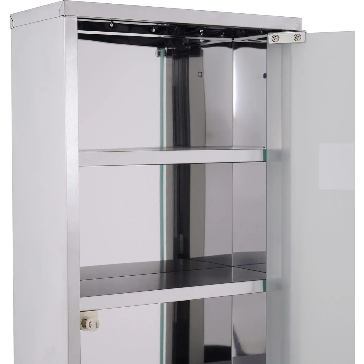 Medizinschrank mit 4 Fachböden silber - 1