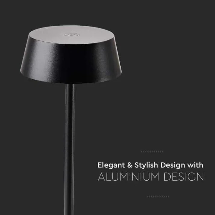 VT-7562 Tischleuchte - 3000K - Dimmbar über Touch - Wiederaufladbar - Schwarz - 5