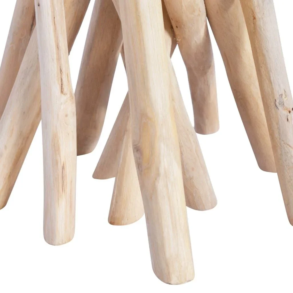 Couchtisch mit Glasplatte 35x50 cm aus massivem Teakholz - 1