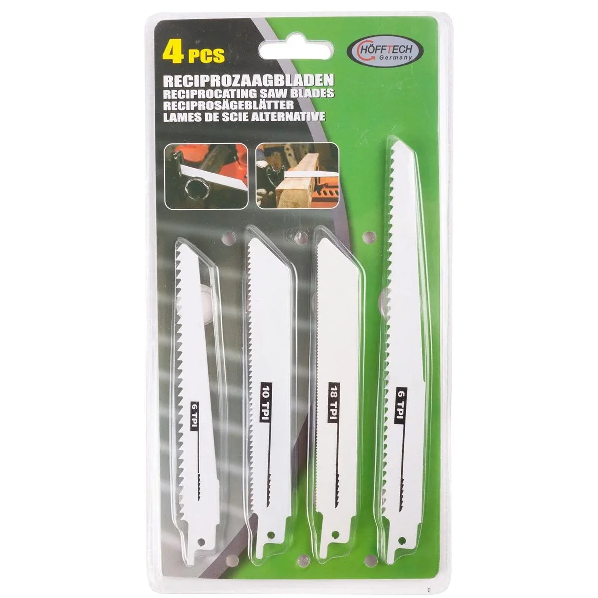 Säbelsägeblätter 4 Stück - 3x 150 mm, und 1x 200 mm - 6, 10 und 18 TPI - 0