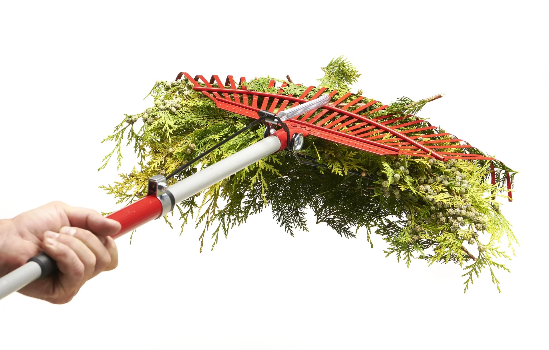 Rasenrechen mit Laubgreifer - teleskopierbar - mit 25 Zinken inklusive Gartensack 140 L - 4