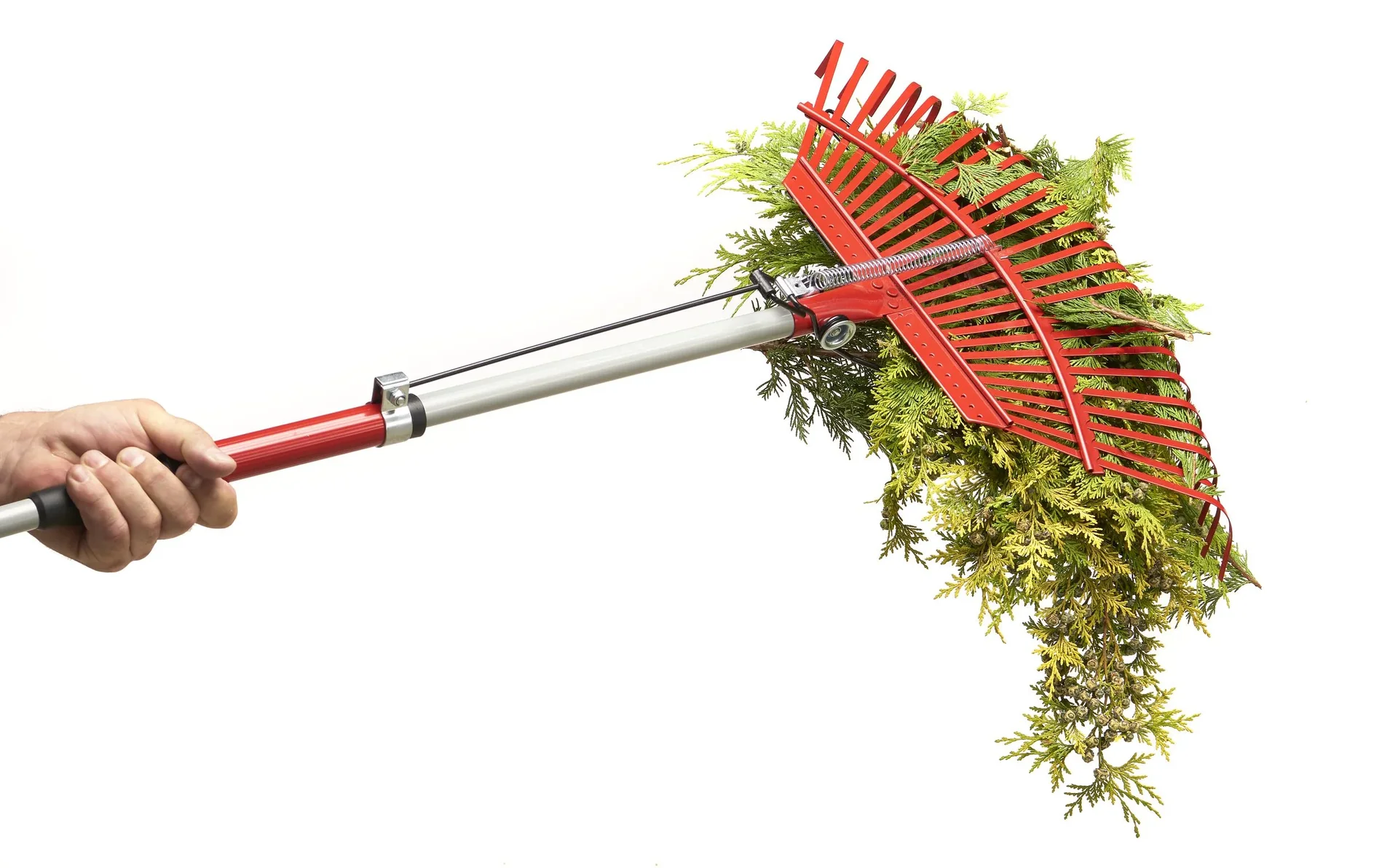 Rasenrechen mit Laubgreifer - teleskopierbar - mit 25 Zinken inklusive Gartensack 140 L - 8