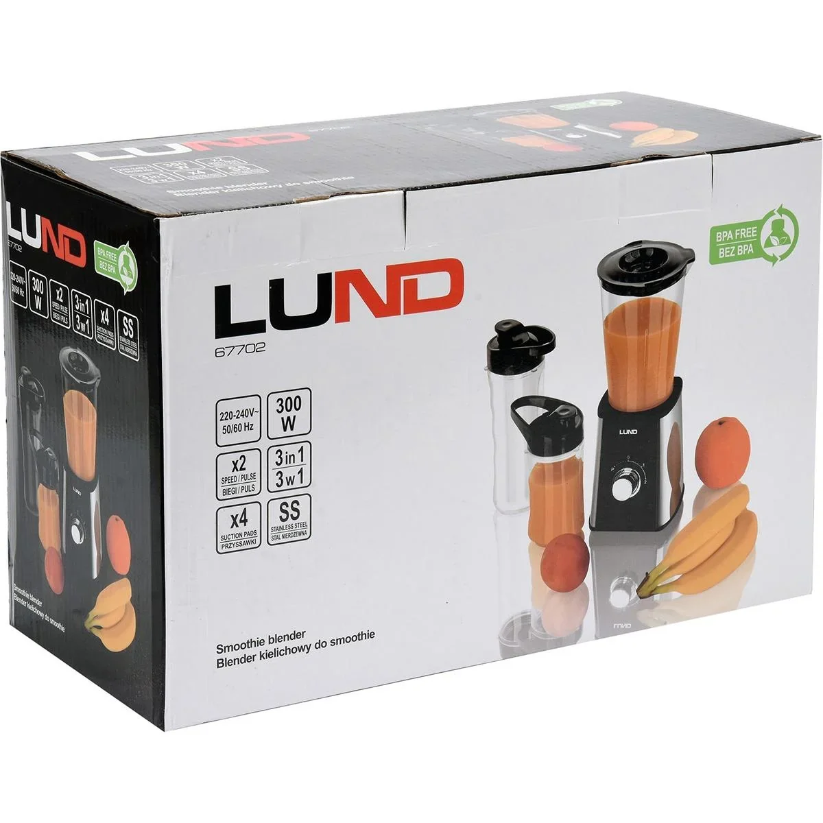 LUND Smoothie Mixer - 300W - 1L - 240V - mit 2 Flaschen - 0