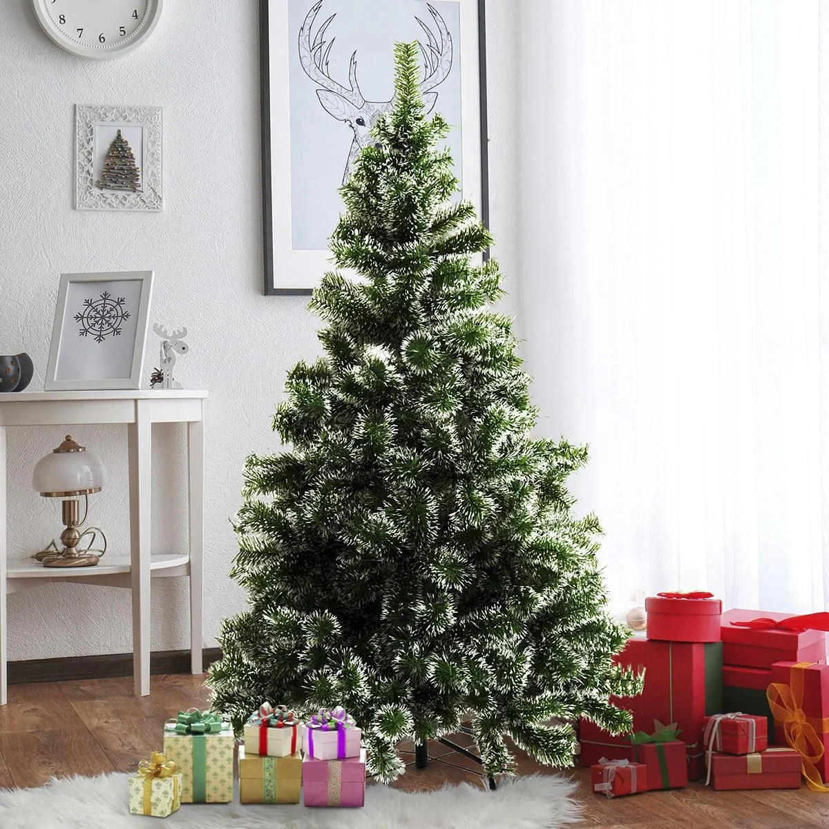 Künstlicher Weihnachtsbaum mit Metallständer grün - 1