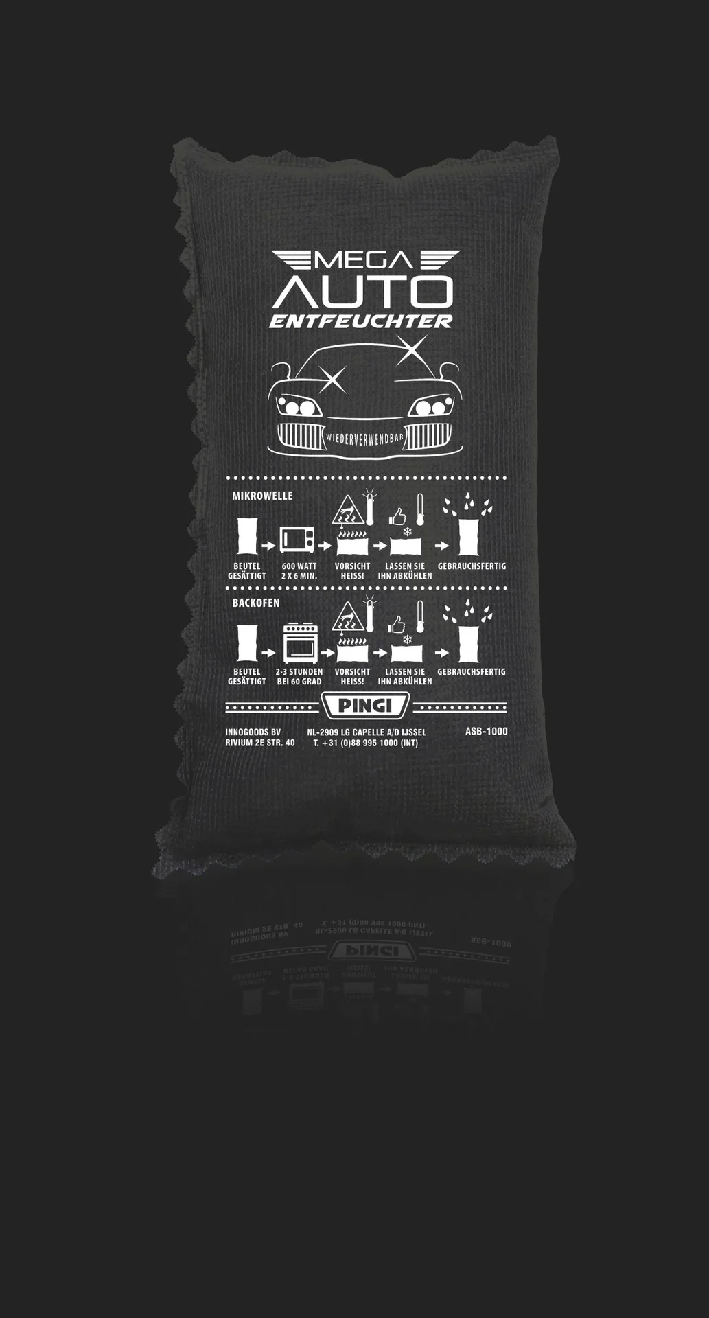 Mega Auto - Entfeuchter, 1 KG inklusive Gummi Pflegestift - 3