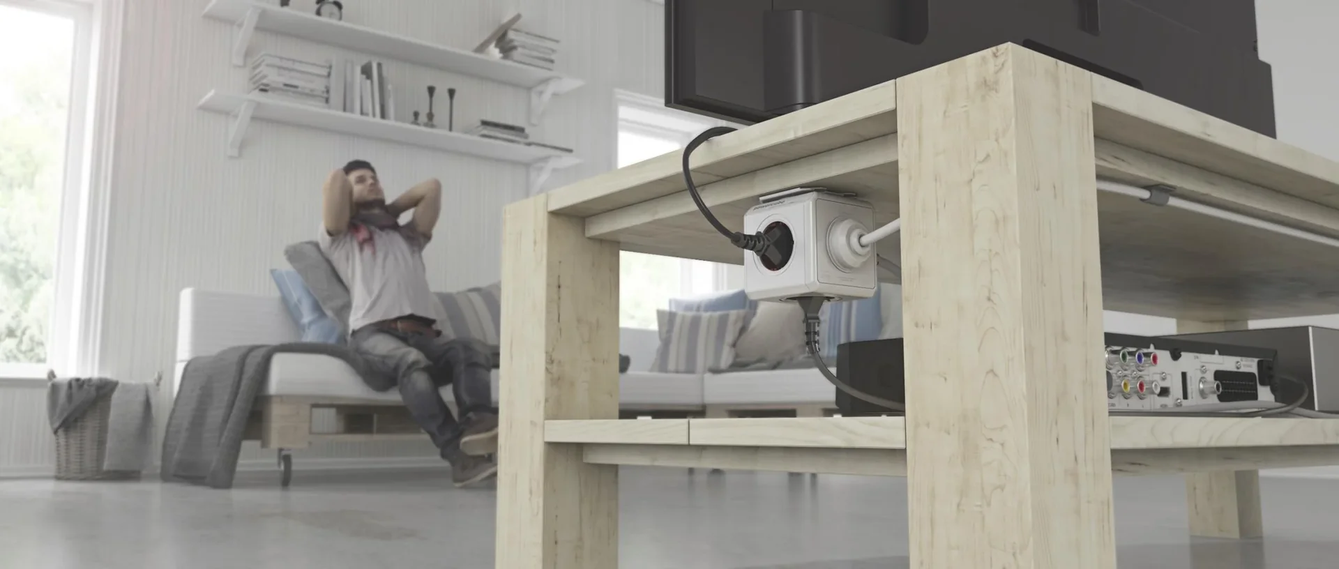 Powercube Extended Steckdosenwürfel mit 4 Steckdosen - 0