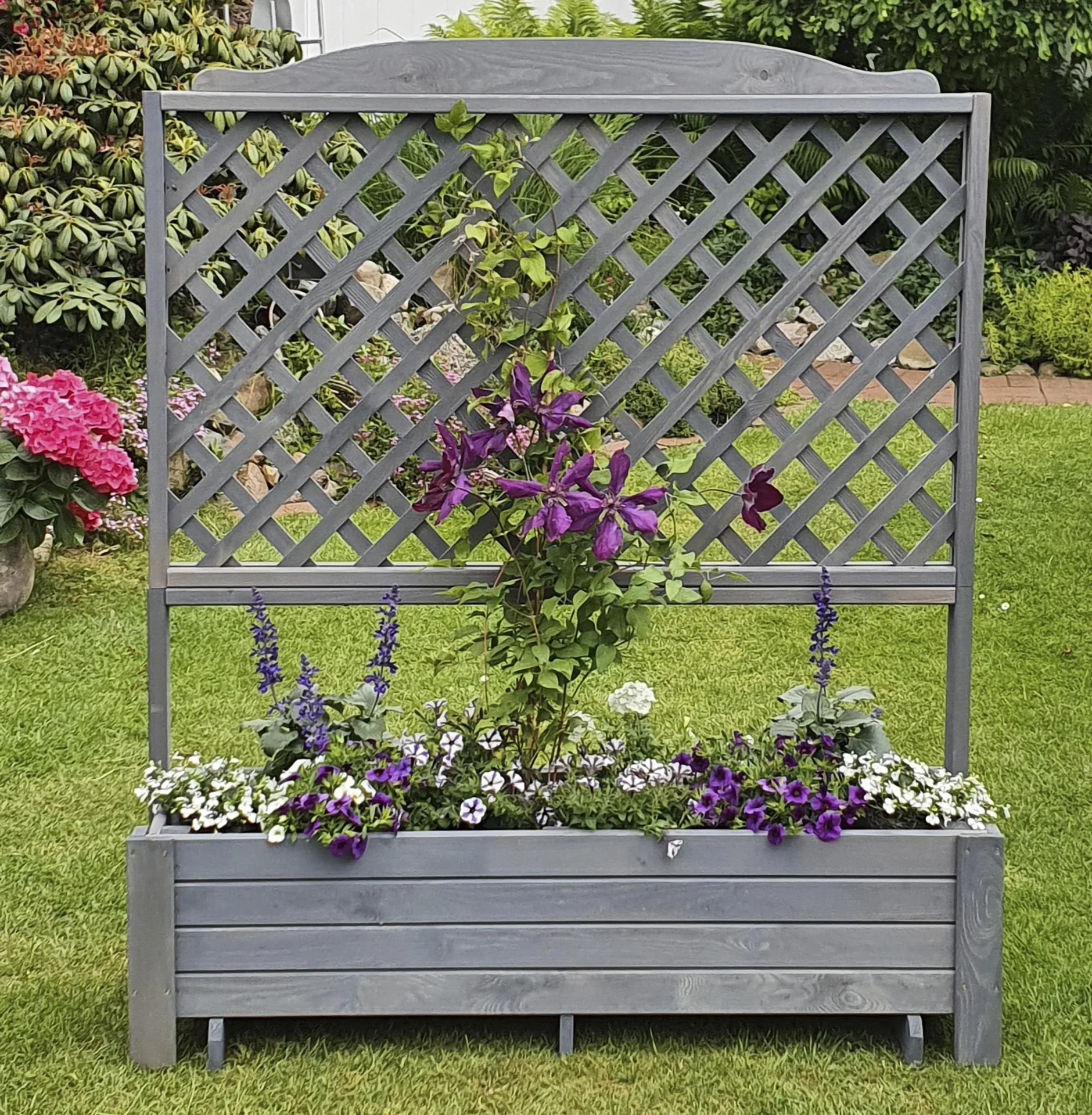 Rankkasten Romantica 120 x 140 cm, grau - 0