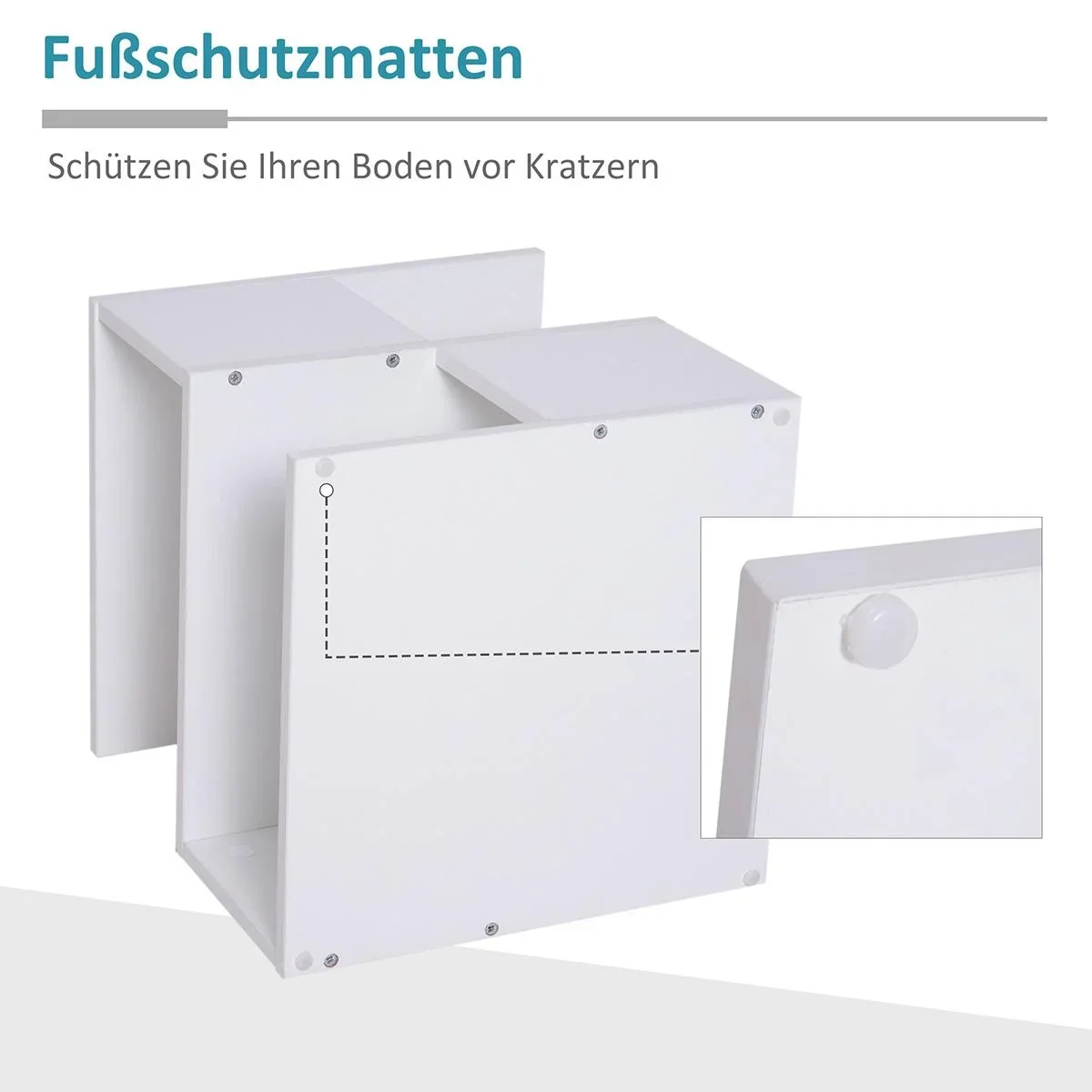 Beistelltisch Betttisch mit modernes Design, Spanplatte, Weiß, 40x40x43 cm - 1
