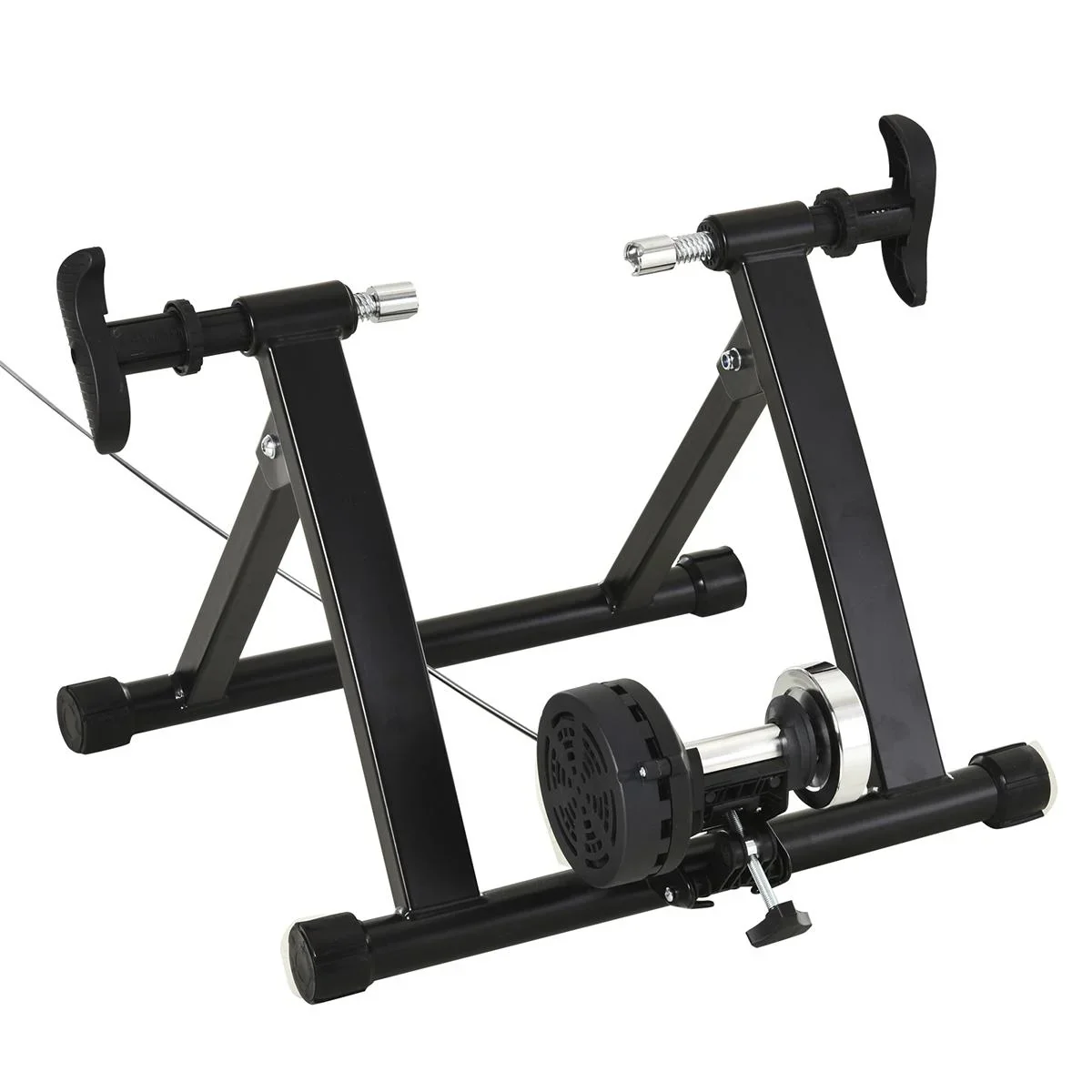 Rollentrainer Fahrradtrainer Indoor Fahrrad Heimtrainer klappbar Magnetbremse 26"-29" Metall PP Schwarz 68 x 62,5 x 49 c - 0