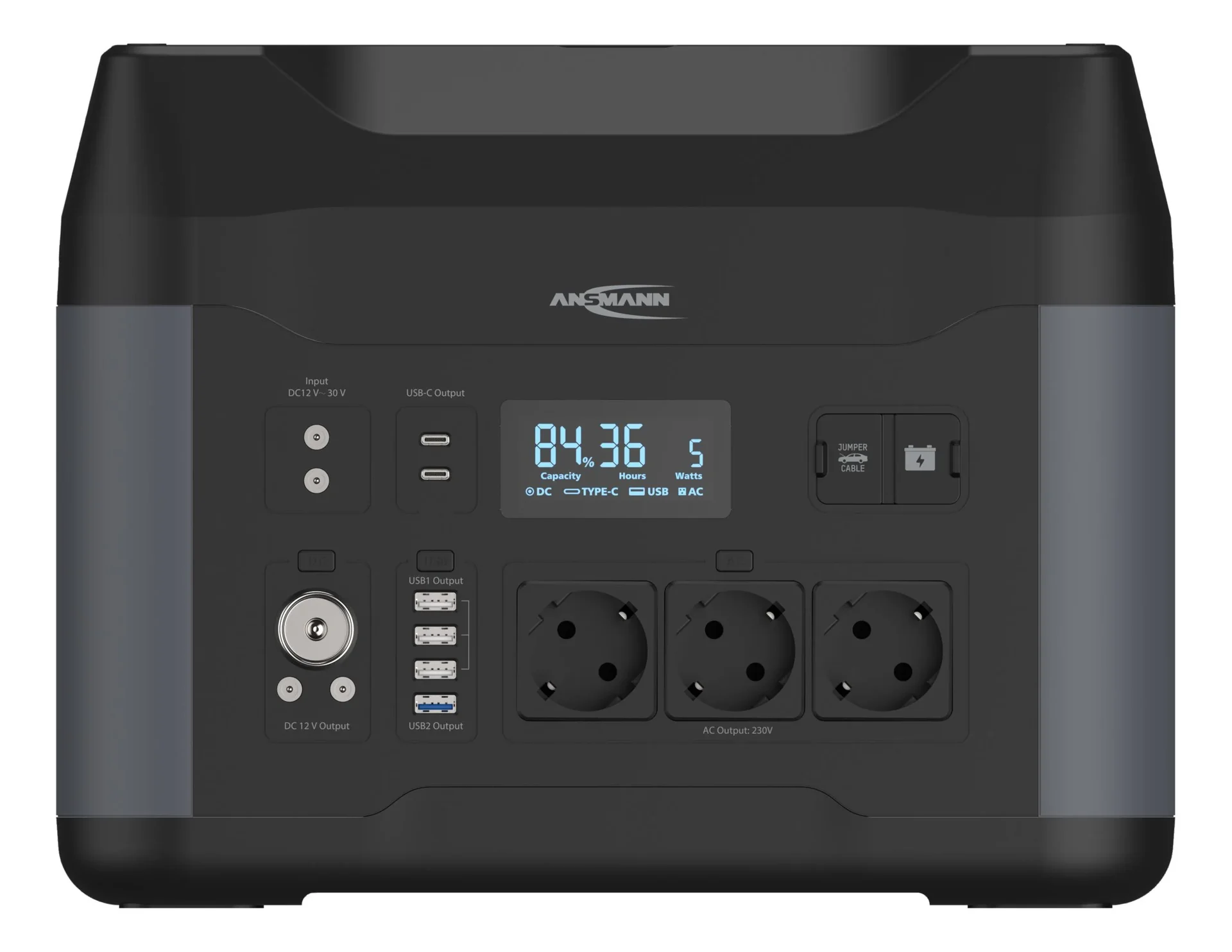 Powerstation mit LED Lampe, AC Steckdosen, Autosteckdose und USB, 2200 Watt - 4