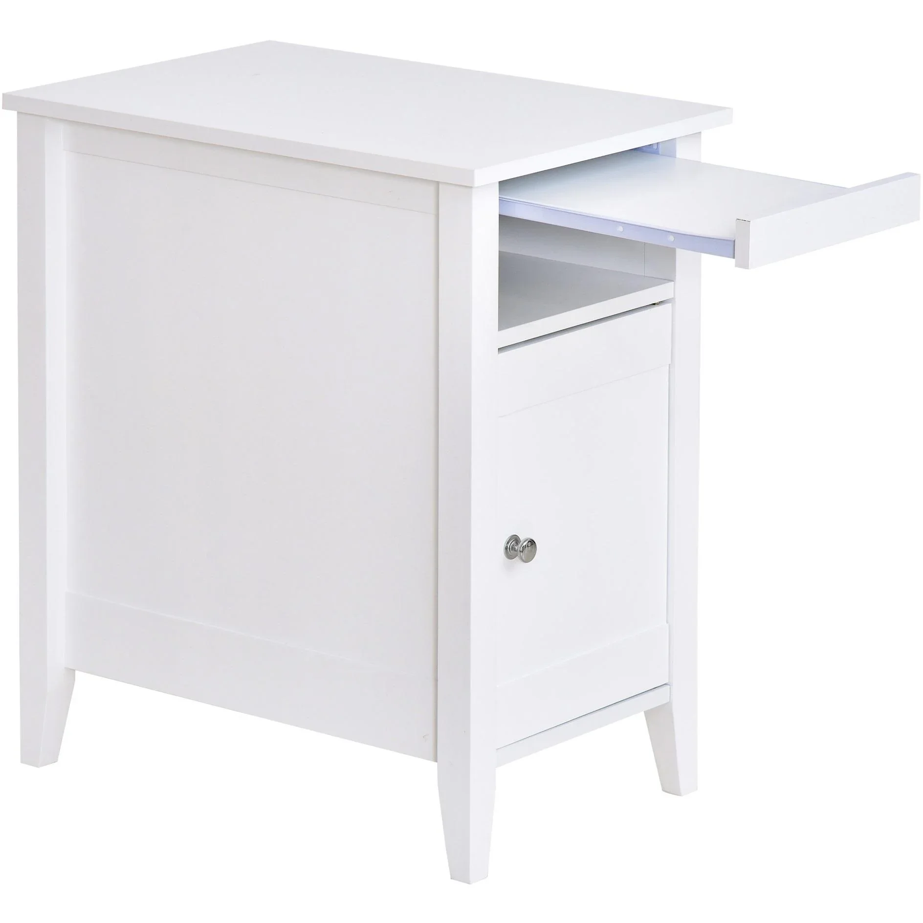 Beistelltisch mit Schrank, weiß - 3