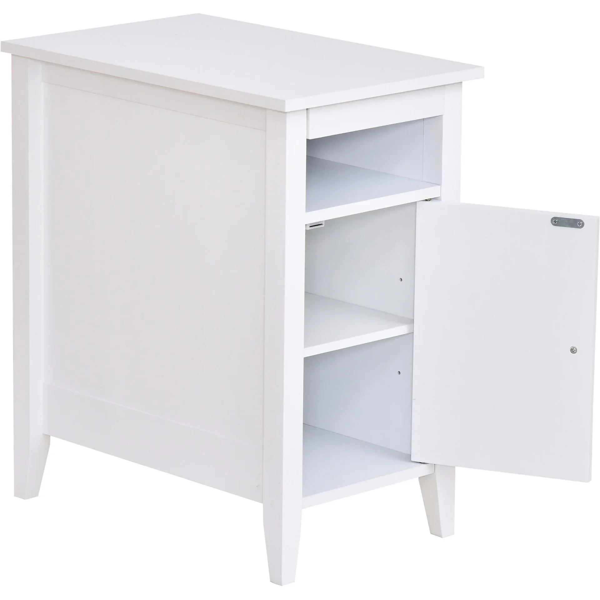 Beistelltisch mit Schrank, weiß - 4