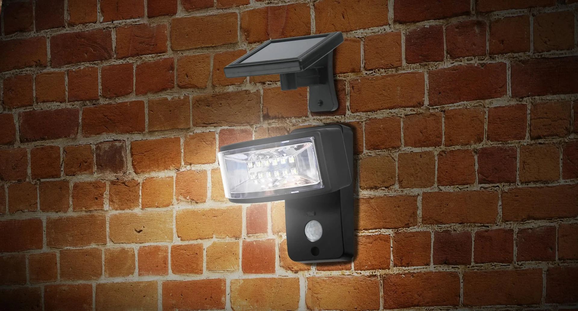 LED Wandleuchte mit separatem Solarpanel und Bewegungsmelder - 2