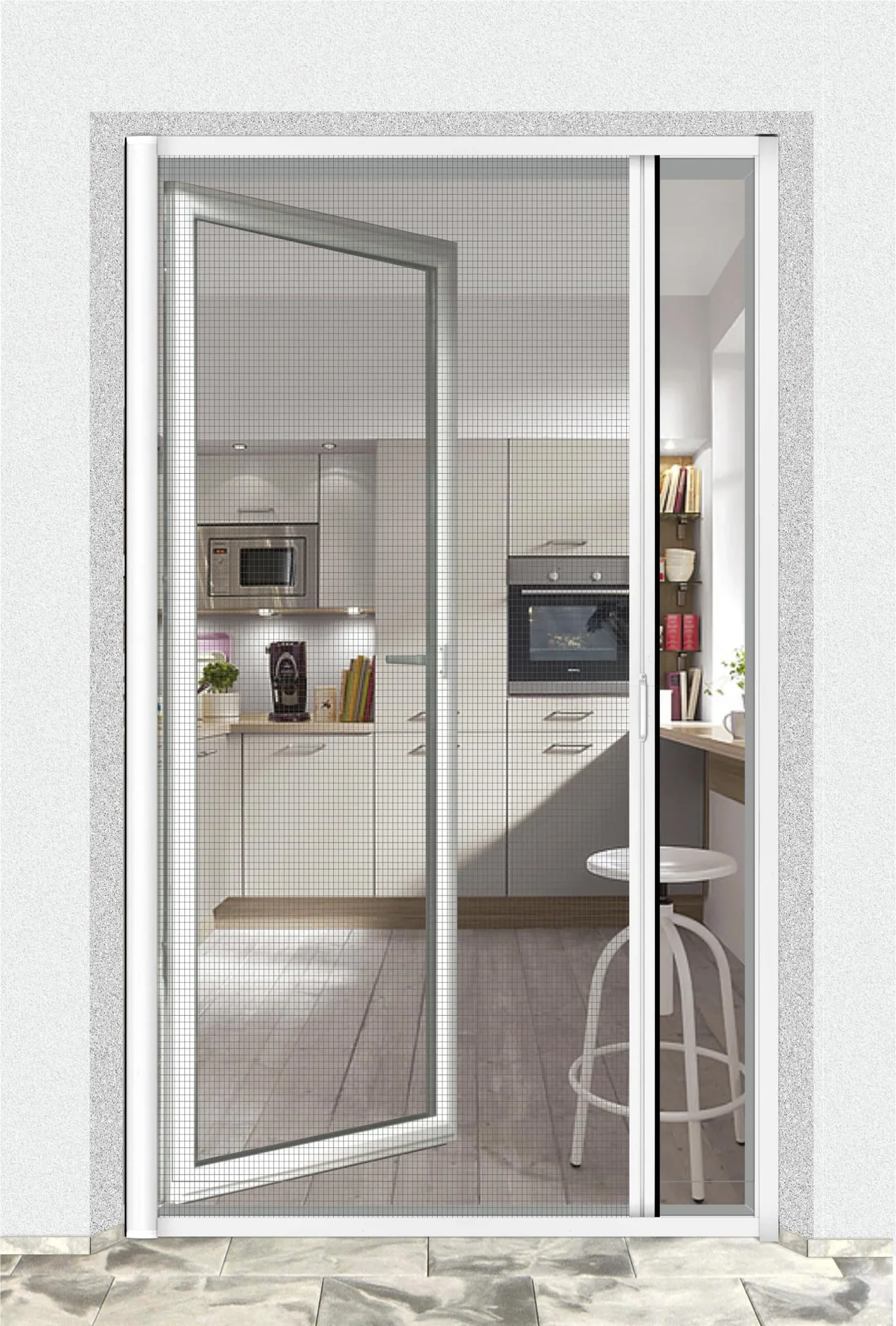 Insektenschutz-Rollo für Türen, 125 x 225 cm in weiß - 0