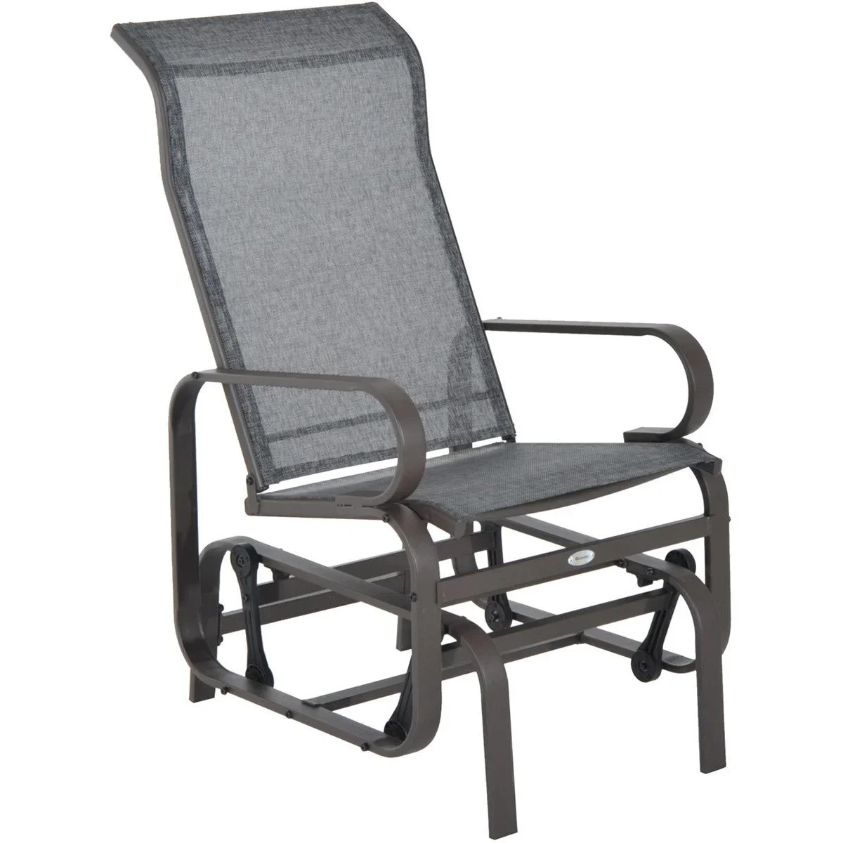 Schaukel-Gartenstuhl im klassischen Stil grau/braun - 1